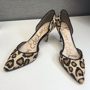 Sam Edelman Animal Print Kitten Heels EUC